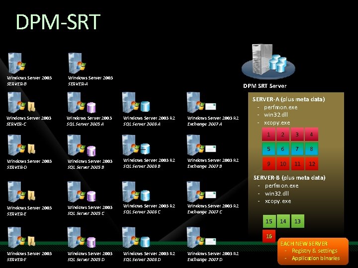DPM-SRT Windows Server 2003 SERVER-B Windows Server 2003 SERVER-C Windows Server 2003 SERVER-D Windows