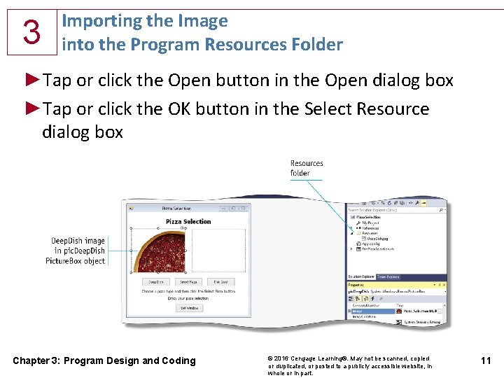 3 Importing the Image into the Program Resources Folder ►Tap or click the Open