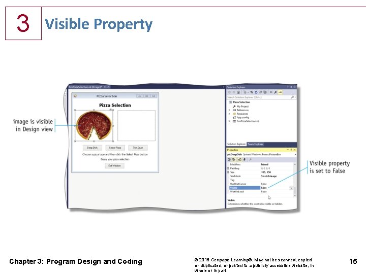3 Visible Property Chapter 3: Program Design and Coding © 2016 Cengage Learning®. May