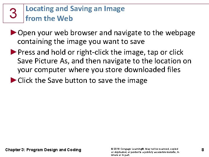 3 Locating and Saving an Image from the Web ►Open your web browser and