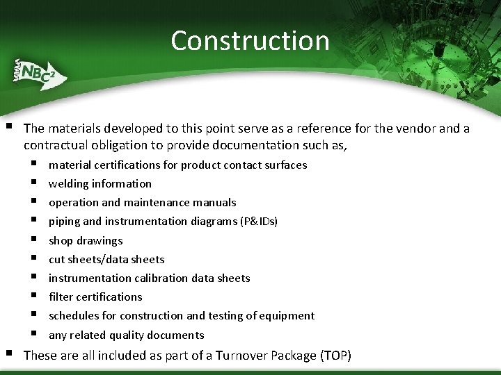 Construction § The materials developed to this point serve as a reference for the