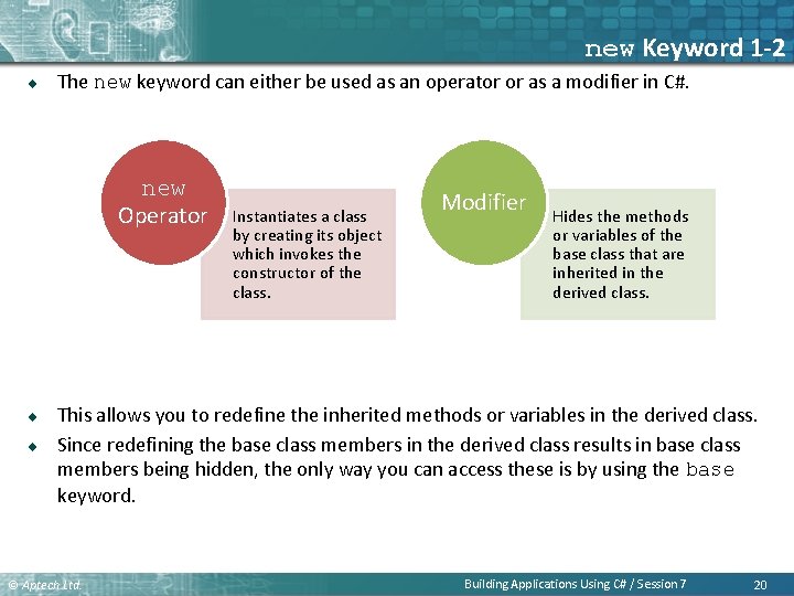 new Keyword 1 -2 u The new keyword can either be used as an new Keyword 1 -2 u The new keyword can either be used as an