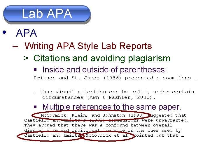 Lab APA • APA Lab report – Writing APA Style Lab Reports > Citations