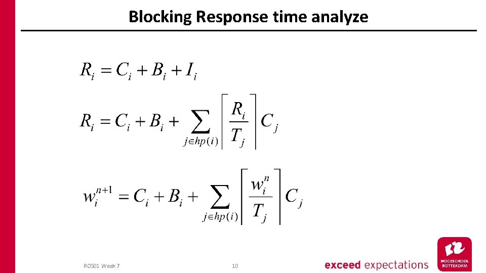 Blocking Response time analyze ROS 01 Week 7 10 