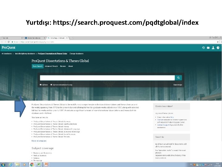 Yurtdışı: https: //search. proquest. com/pqdtglobal/index 