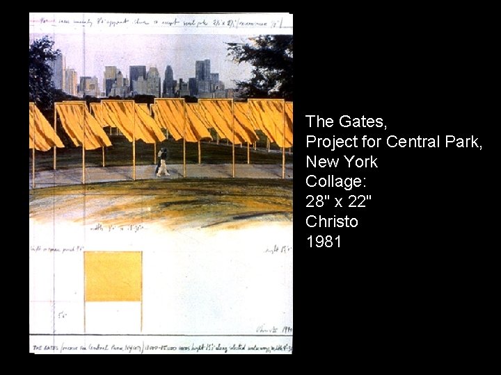 The Gates, Project for Central Park, New York Collage: 28" x 22" Christo 1981