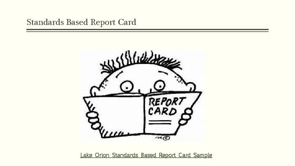 Standards Based Report Card Lake Orion Standards Based Report Card Sample 