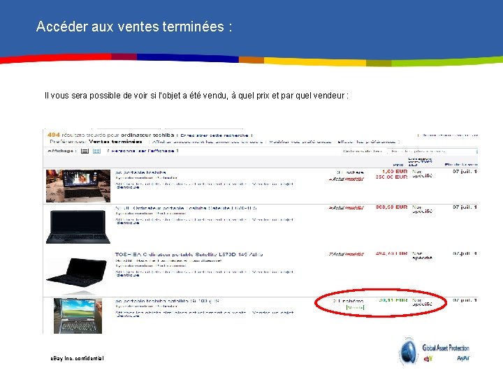 Accéder aux ventes terminées : Il vous sera possible de voir si l’objet a