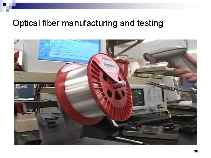 Optical fiber manufacturing and testing 10 