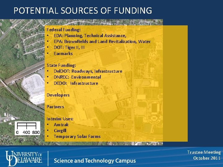 POTENTIAL SOURCES OF FUNDING Federal Funding: • EDA: Planning, Technical Assistance, • EPA: Brownfields
