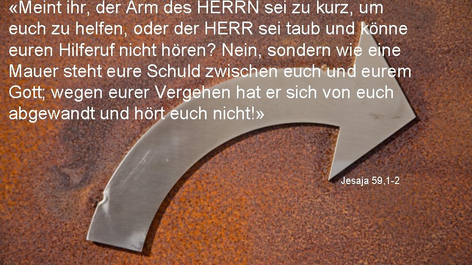  «Meint ihr, der Arm des HERRN sei zu kurz, um euch zu helfen,