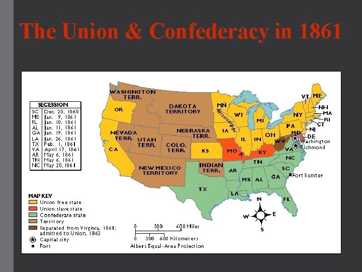 The Union & Confederacy in 1861 