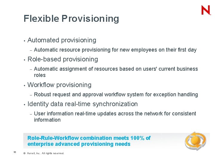 Flexible Provisioning • Automated provisioning – • Role-based provisioning – • Automatic assignment of
