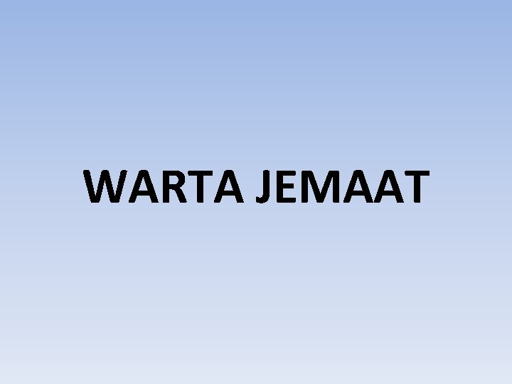 WARTA JEMAAT 