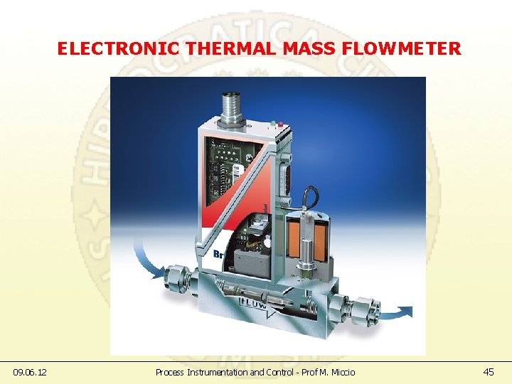 ELECTRONIC THERMAL MASS FLOWMETER 09. 06. 12 Process Instrumentation and Control - Prof M.