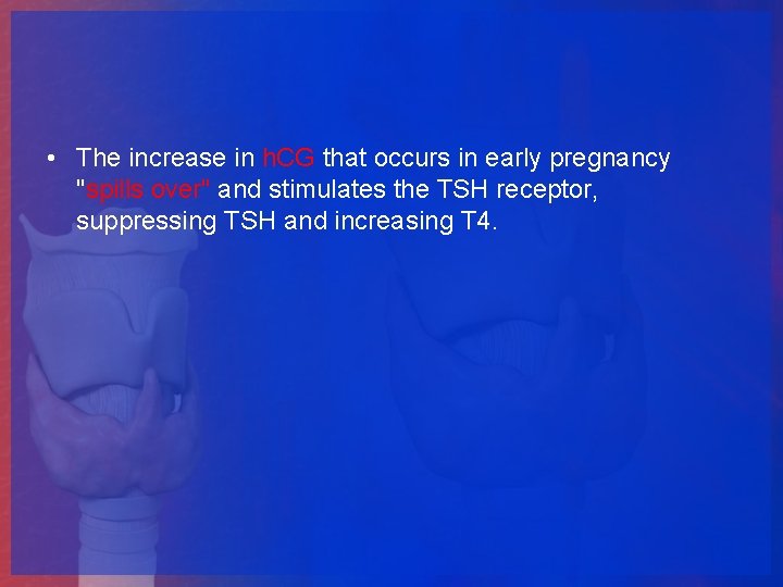  • The increase in h. CG that occurs in early pregnancy "spills over"