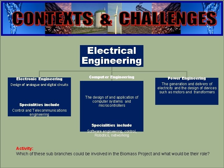 engineering Electrical Engineering Electronic Engineering Design of analogue and digital circuits Specialities include Computer engineering Electrical Engineering Electronic Engineering Design of analogue and digital circuits Specialities include Computer