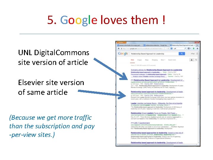 5. Google loves them ! UNL Digital. Commons site version of article Elsevier site