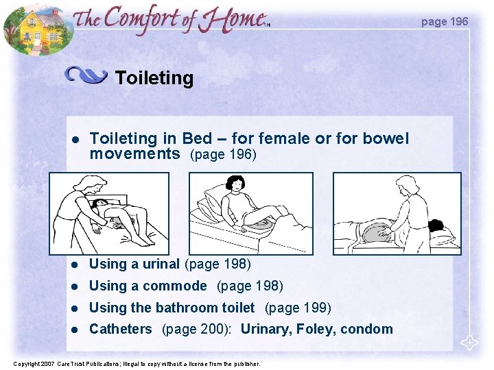 page 196 Toileting l Toileting in Bed – for female or for bowel movements