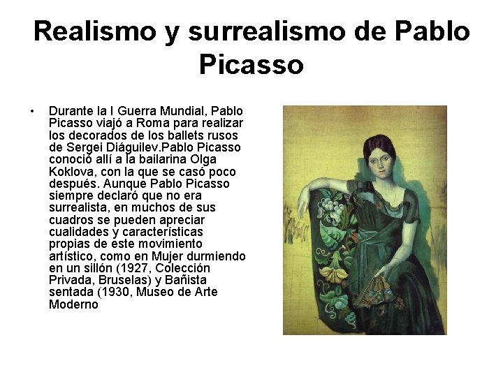 Realismo y surrealismo de Pablo Picasso • Durante la I Guerra Mundial, Pablo Picasso