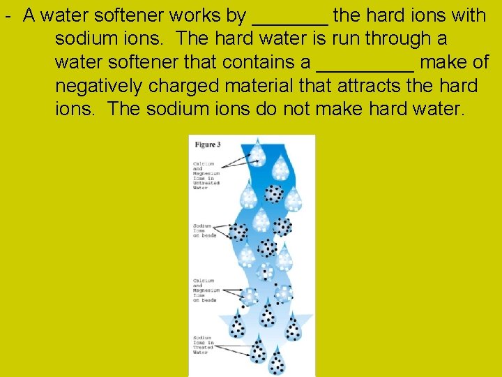 - A water softener works by _______ the hard ions with sodium ions. The