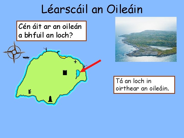 Léarscáil an Oileáin Cén áit ar an oileán a bhfuil an loch? Tá an