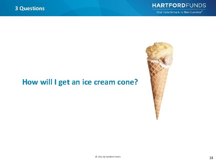 3 Questions How will I get an ice cream cone? © 2021 by Hartford