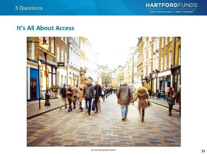 3 Questions It’s All About Access © 2021 by Hartford Funds 23 