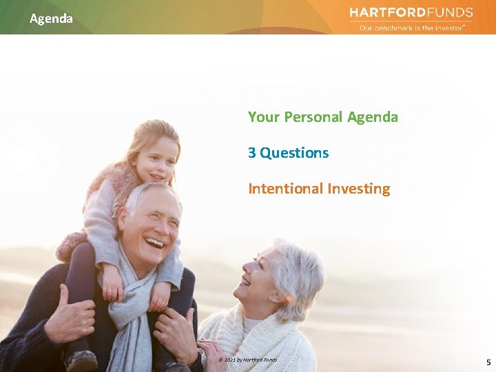 Agenda Your Personal Agenda 3 Questions Intentional Investing © 2021 by Hartford Funds 5