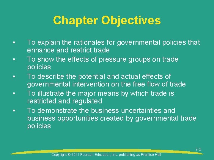 Chapter Objectives • • • To explain the rationales for governmental policies that enhance