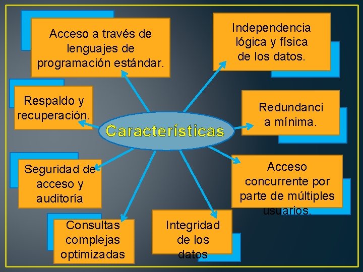 Independencia lógica y física de los datos. Acceso a través de lenguajes de programación