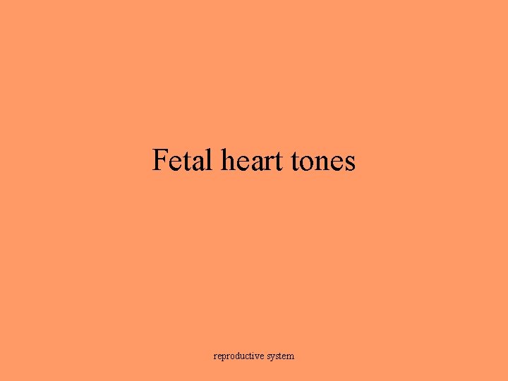 Fetal heart tones reproductive system 