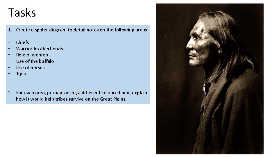 Tasks 1. Create a spider diagram to detail notes on the following areas: •