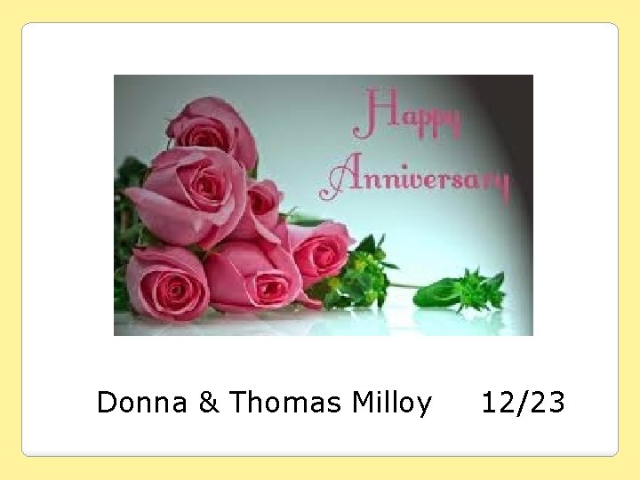 Donna & Thomas Milloy 12/23 