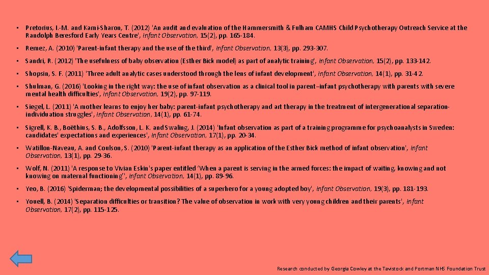  • Pretorius, I. -M. and Karni-Sharon, T. (2012) 'An audit and evaluation of