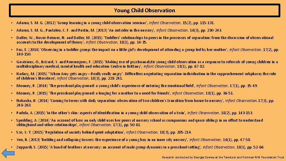 Young Child Observation • Adamo, S. M. G. (2012) 'Group learning in a young