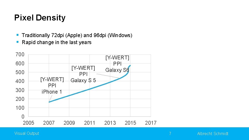 Pixel Density § Traditionally 72 dpi (Apple) and 96 dpi (Windows) § Rapid change