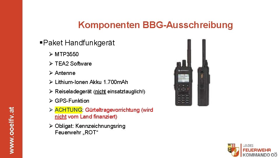 Komponenten BBG-Ausschreibung Paket Handfunkgerät MTP 3550 TEA 2 Software Antenne Lithium-Ionen Akku 1. 700