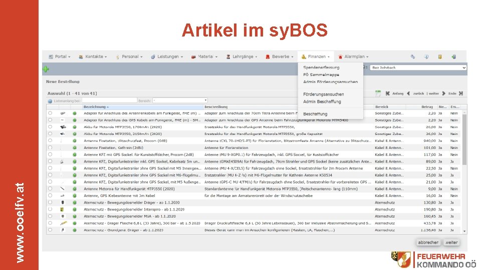 www. ooelfv. at Artikel im sy. BOS 