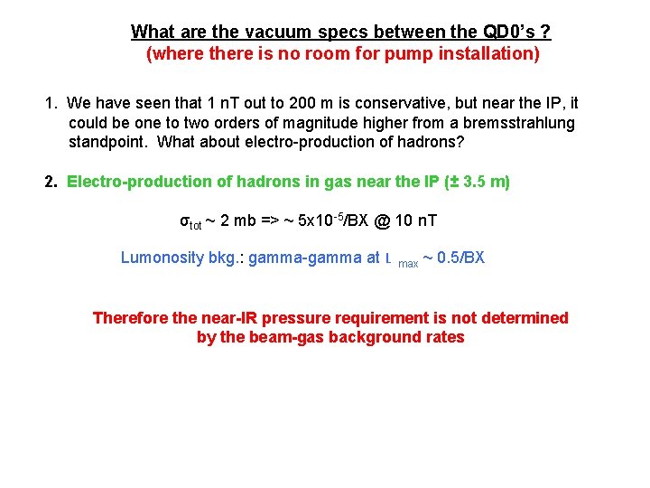 What are the vacuum specs between the QD 0’s ? (where there is no