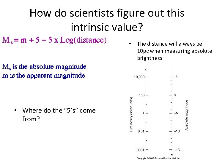 How do scientists figure out this intrinsic value? • The distance will always be