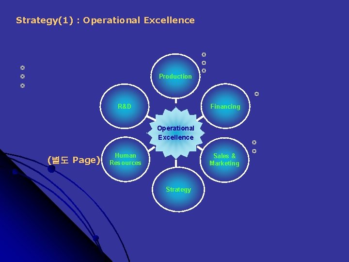 Strategy(1) : Operational Excellence ° Production ° ° ° Financing R&D Operational Excellence (별도