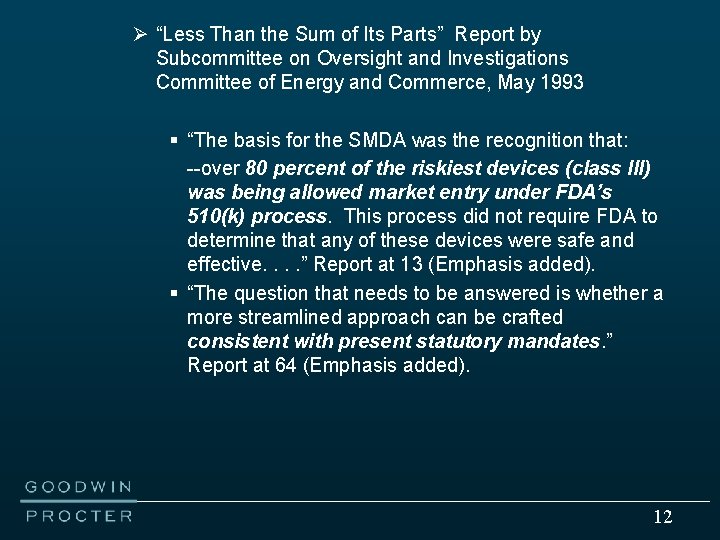 Ø “Less Than the Sum of Its Parts” Report by Subcommittee on Oversight and