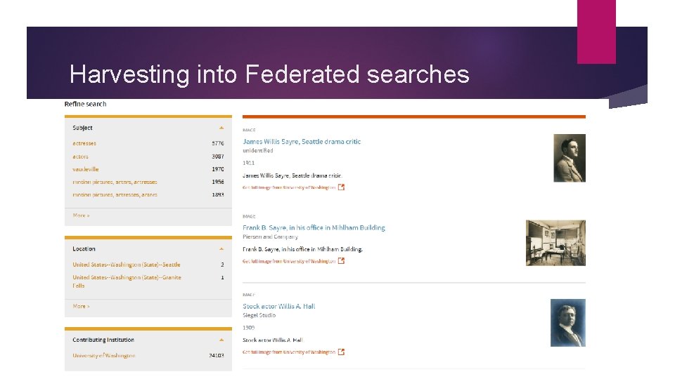 Harvesting into Federated searches 