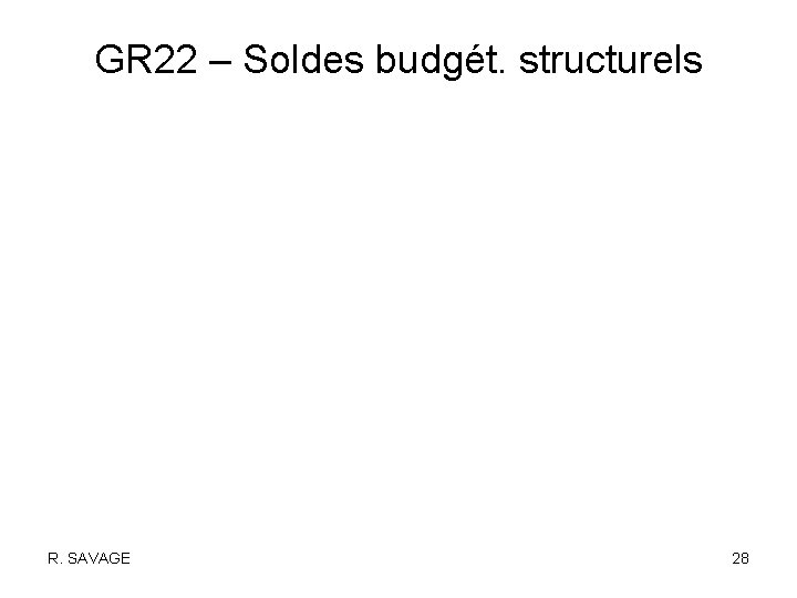 GR 22 – Soldes budgét. structurels R. SAVAGE 28 