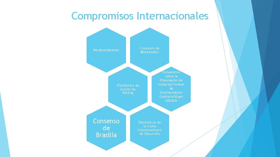 Compromisos Internacionales Consenso de Montevideo Recomendaciones Plataforma de Acción de Beijing Consenso de Brasilia