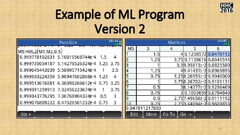 Example of ML Program Version 2 18 Example of ML Program Version 2 18