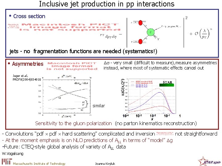 Inclusive jet production in pp interactions • Cross section jets - no fragmentation functions