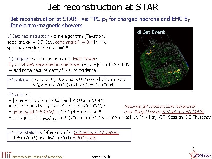 Jet reconstruction at STAR - via TPC p. T for charged hadrons and EMC