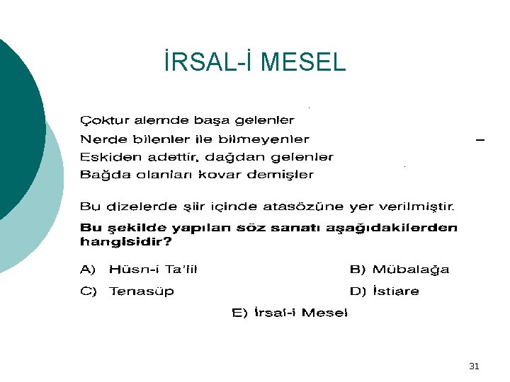 İRSAL-İ MESEL 31 